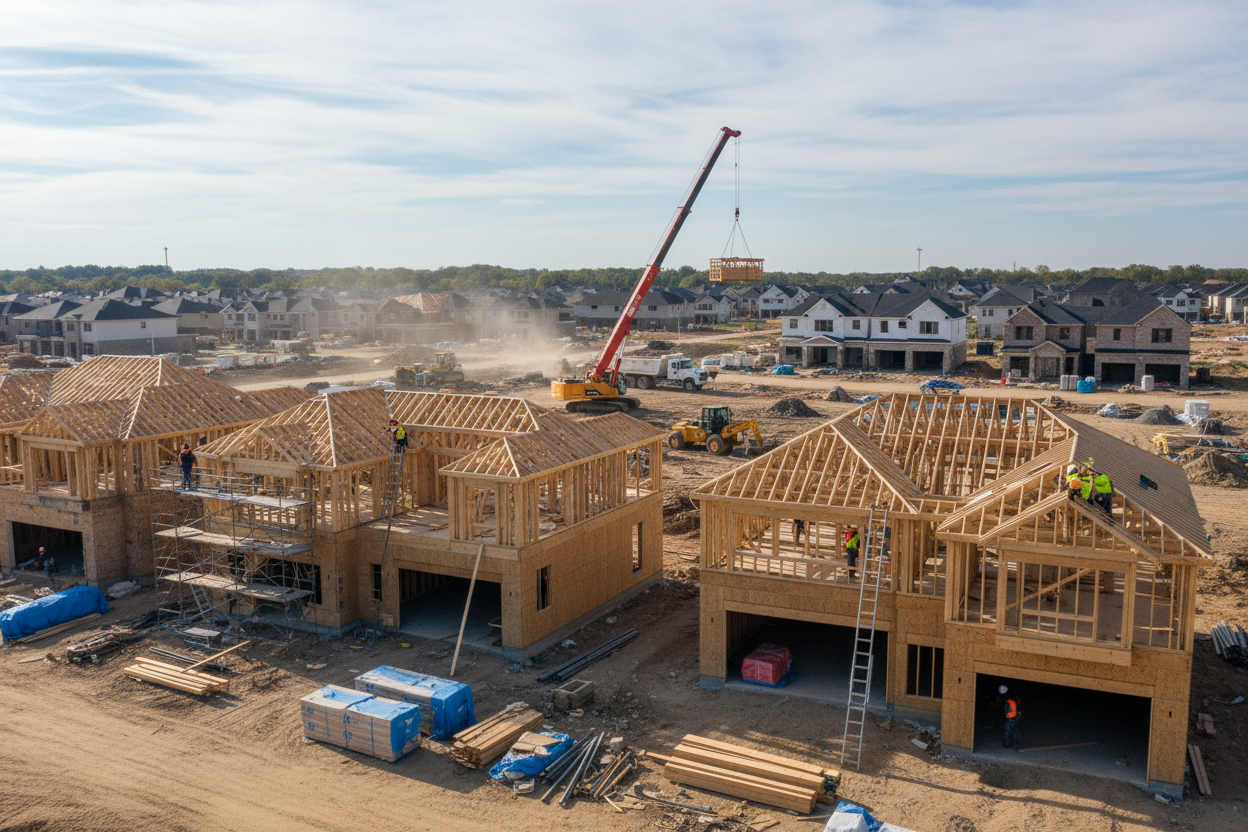 Houses being built